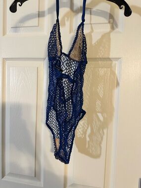Victoria's Secret Royal Blue Crochet One-Piece Cover-Up
